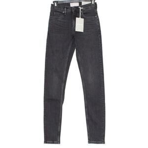 NWT Everlane Womens Jeans Mid Rise Skinny Washed Black Size 23 Tall IK